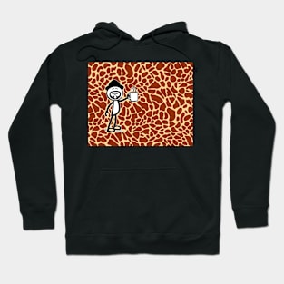 GG Coffee Guy Stick Figure Giraffe Print Hoodie